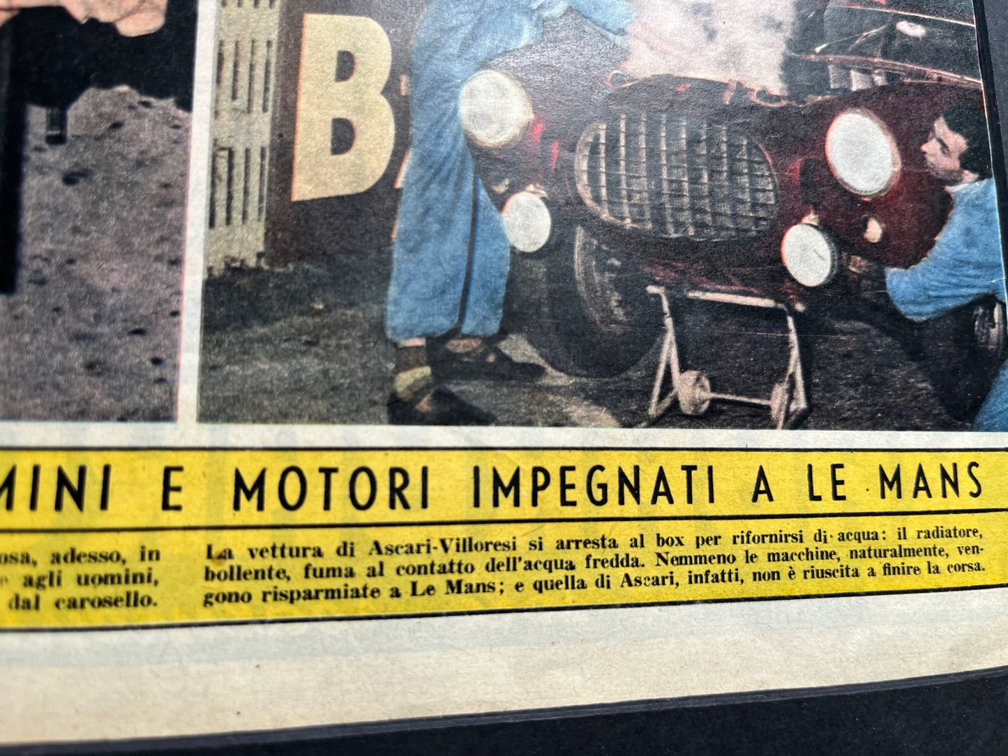 Vintage Magazine Print (Italian) - Le Mans 24 Hour, Ferrari, Original 1950