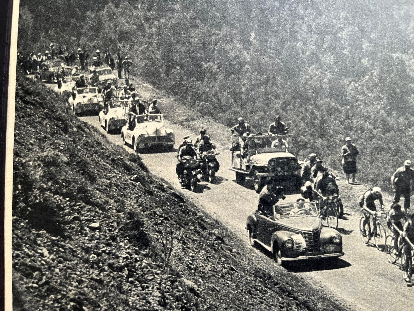 Vintage Tour de France cycling print 1950s Tourmalet