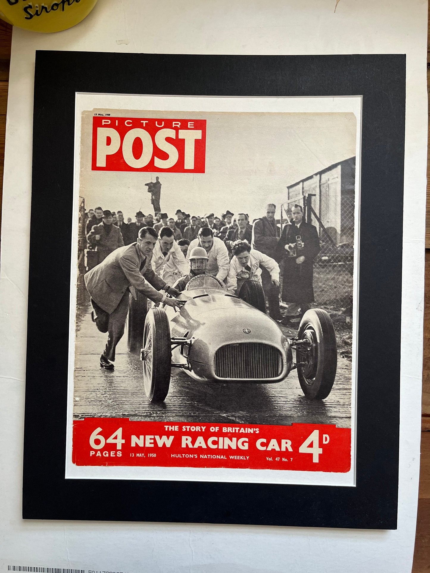 Vintage Magazine Cover - Picture Post, BRM Racing Car Raymond Mays, Original 1950