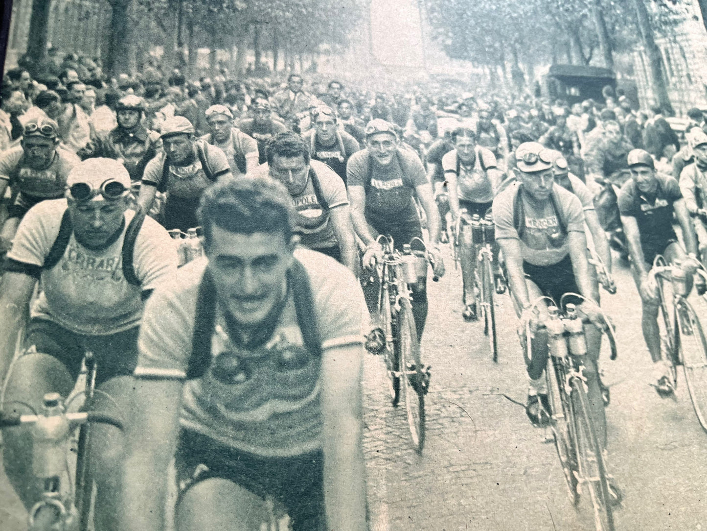 Vintage cycling print - Tour de France Louison Bobet 1950