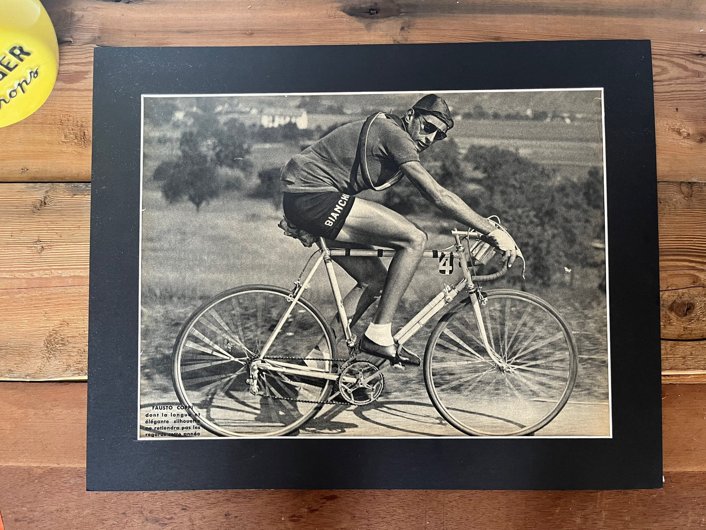 Vintage Fausto Coppi Bianchi print 1950
