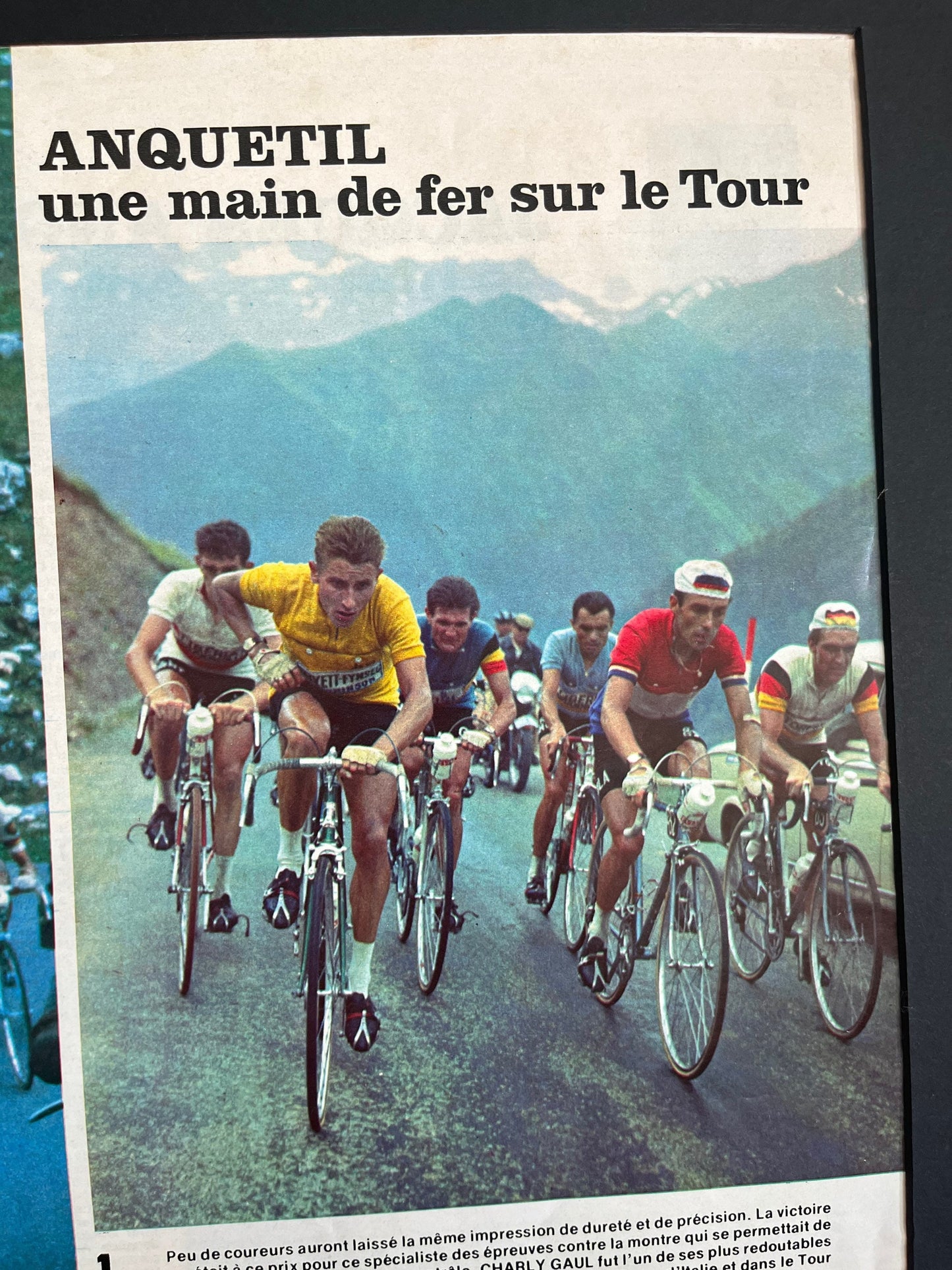 Vintage Cycling Print - Tour de France, Jacques Anquetil, Original 1966