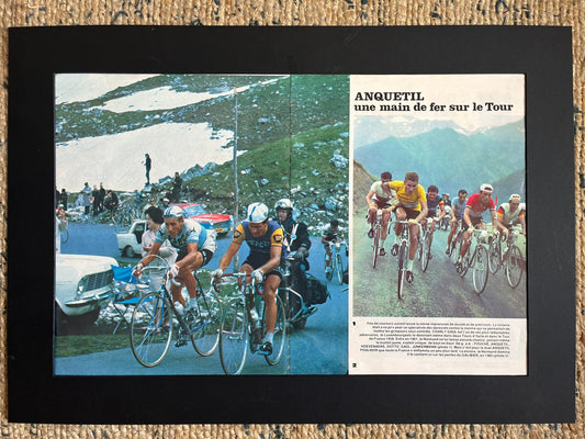 Vintage Cycling Print - Tour de France, Jacques Anquetil, Original 1966