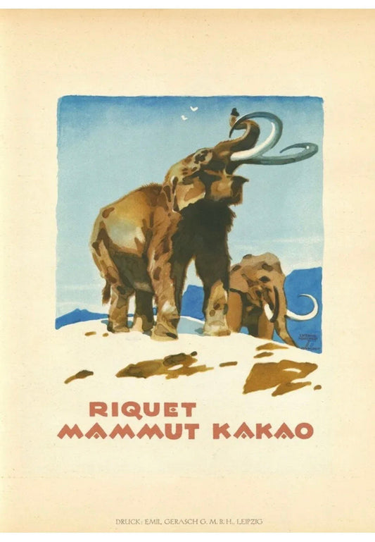 Vintage Advertising Poster - Riquet Mammut Cocoa, Ludwig Hohlwein c1910