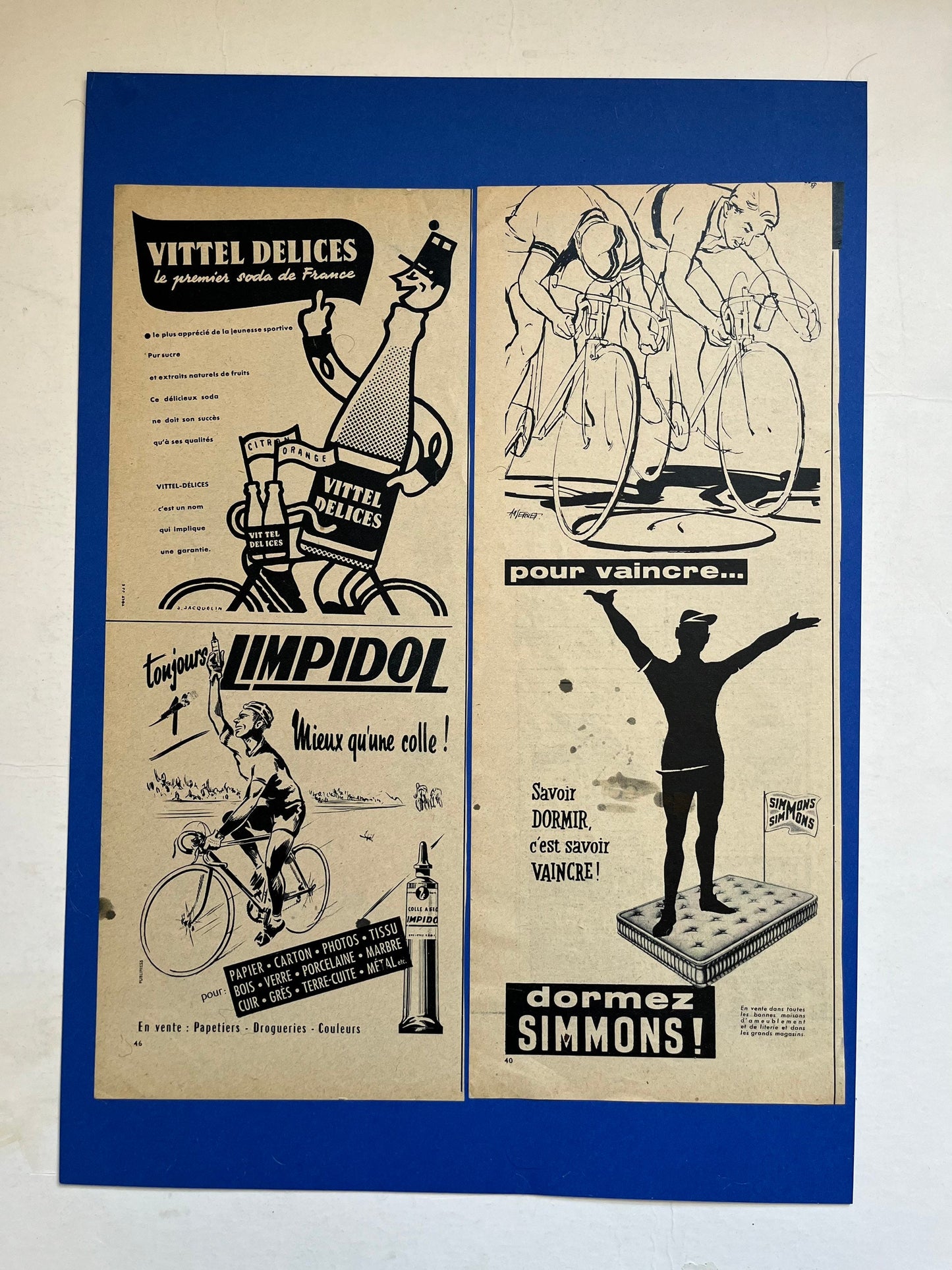 Vintage Advertisement Print (French) - Tour de France, Original 1950s