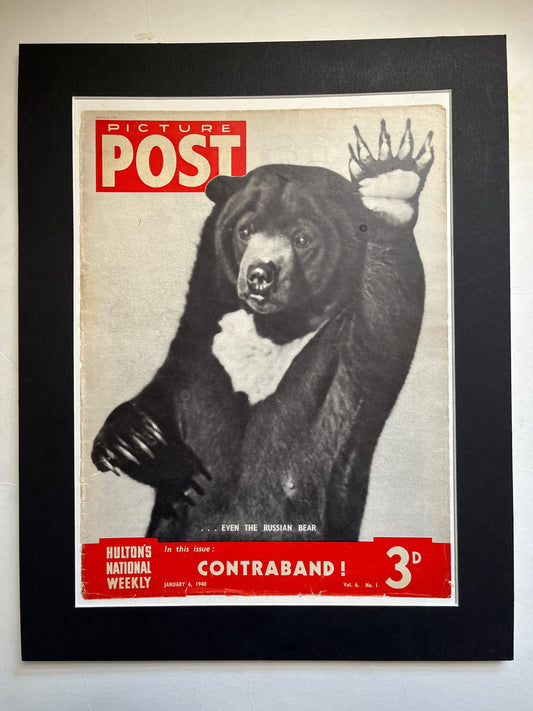 Vintage Magazine Cover - Russian Bear, Picture Post, Original 1940