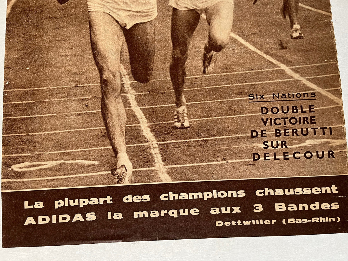Vintage Athletics Print (French) - Adidas Advertorial, Original 1950s