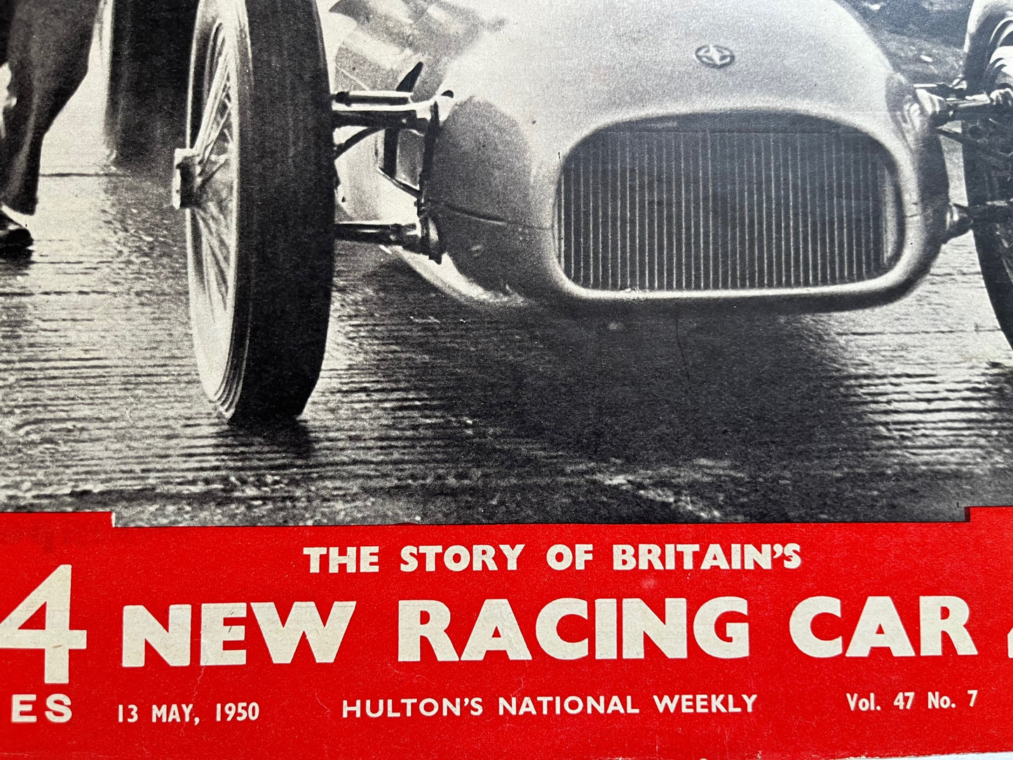 Vintage Magazine Cover - Picture Post, BRM Racing Car Raymond Mays, Original 1950
