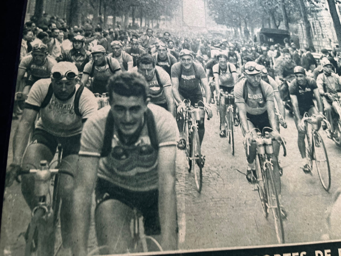 Vintage cycling print - Tour de France Louison Bobet 1950