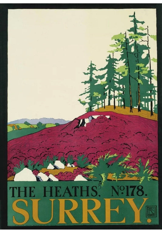 Vintage English Advertising Poster - Surrey by London Transport, c1916