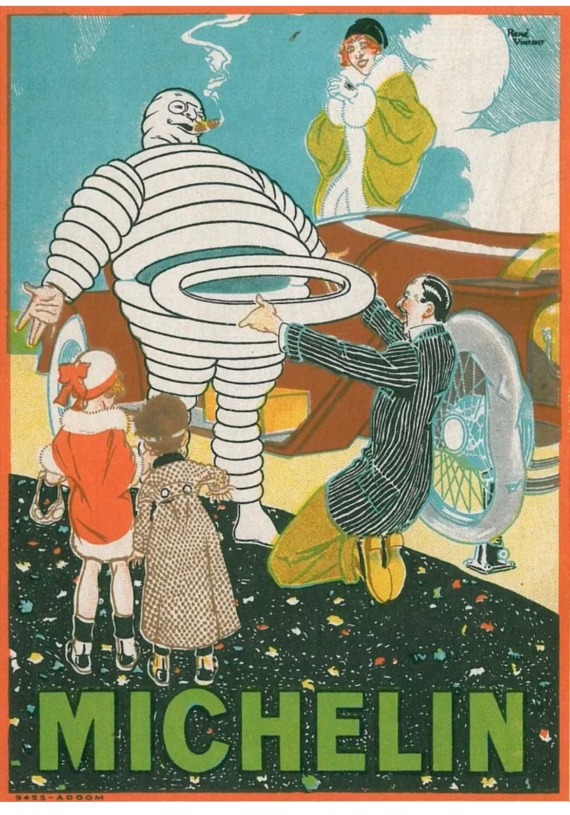 Vintage Advertising Print - Michelin Tyres, c1914