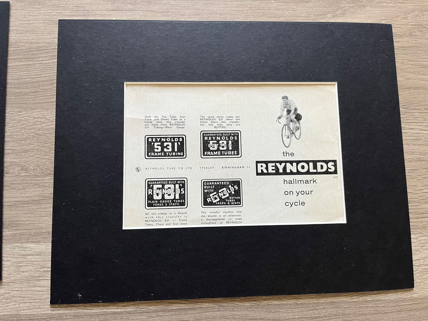 Vintage Cycling Advertisements - Reynolds 531, Original 1960s