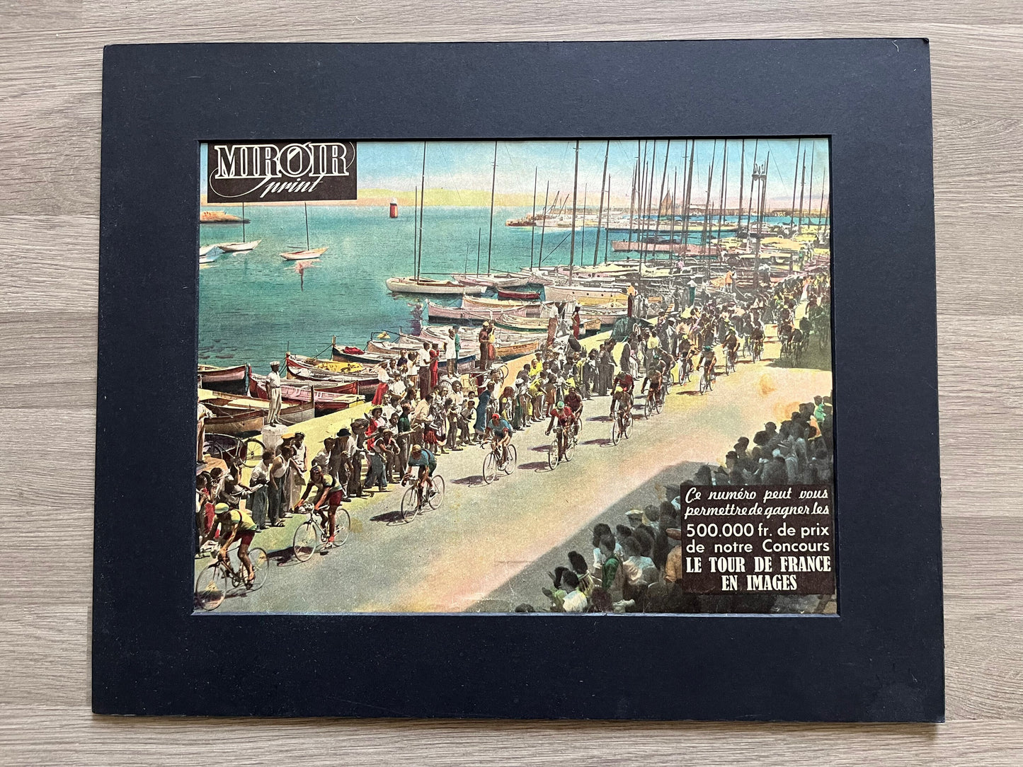 Vintage Tour de France colour cycling print 1949