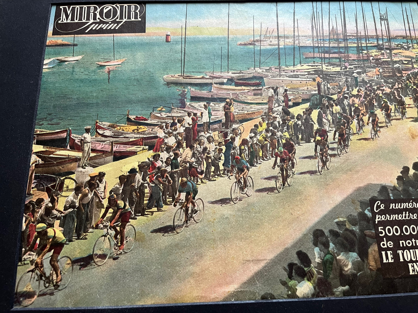 Vintage Tour de France colour cycling print 1949