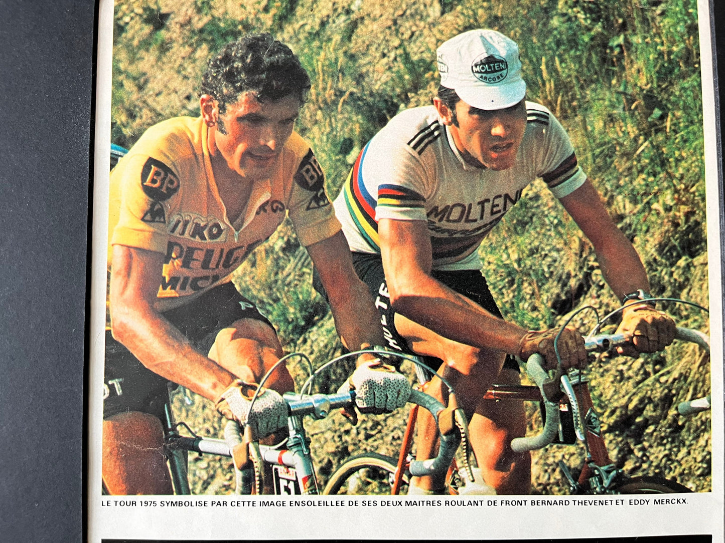 Vintage Cycling Print - Tour de France, Eddy Merckx/Bernard Thevenet,  Original 1974