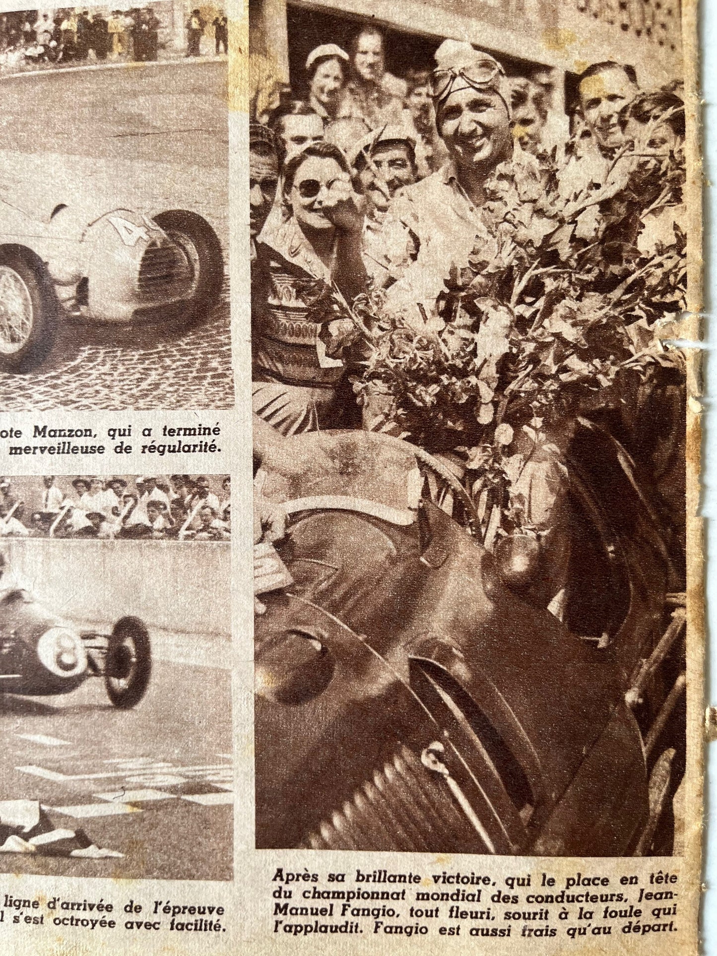 Vintage Grand Prix Print (French) - Jean Manuel Fangio, Original c1950