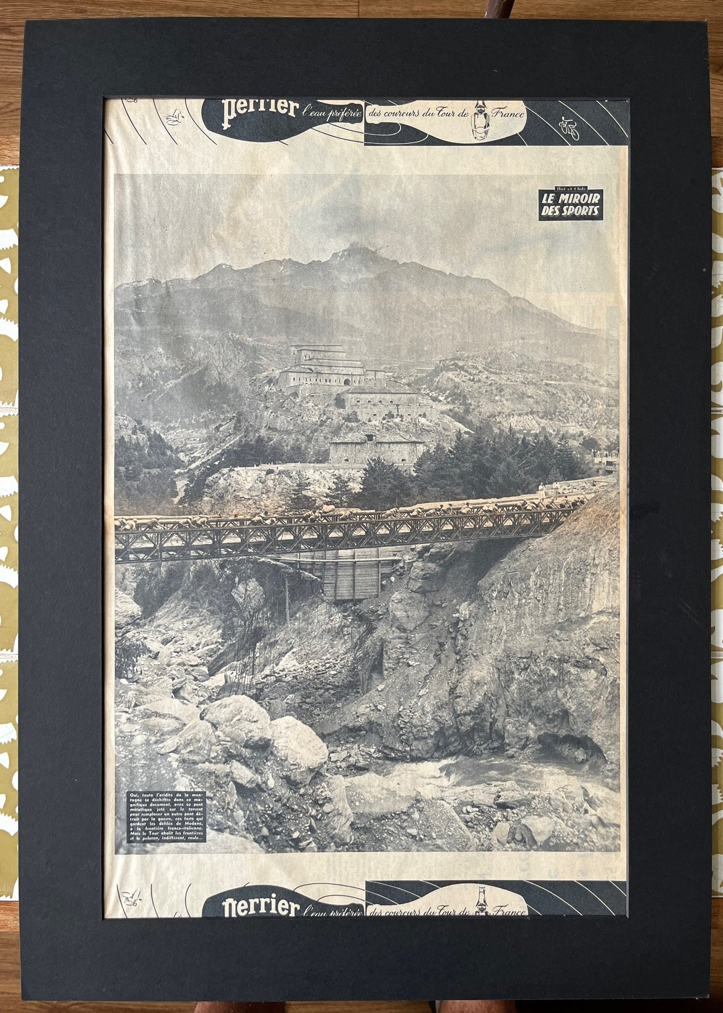 Vintage Tour de France/ Perrier original vintage cycling print 1960s