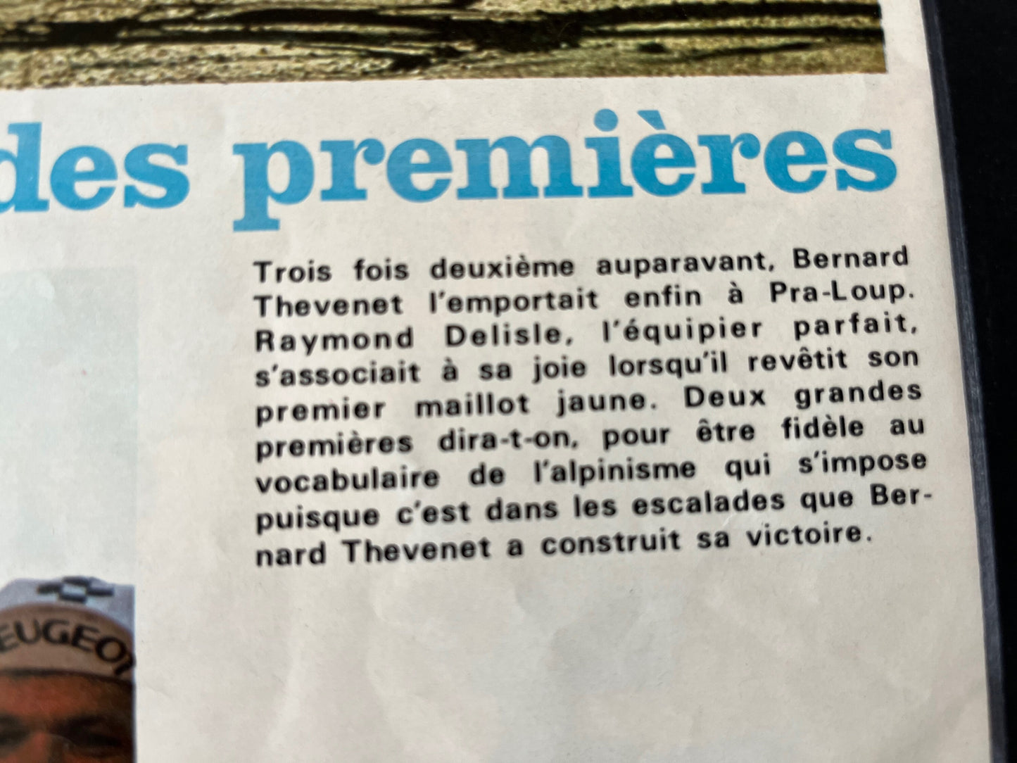 Vintage Cycling Print - Tour de France, Bernard Thevenet, Original 1974