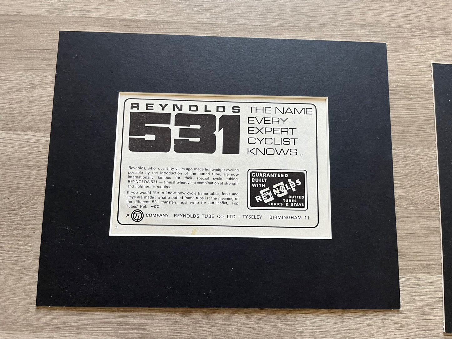 Vintage Cycling Advertisements - Reynolds 531, Original 1960s