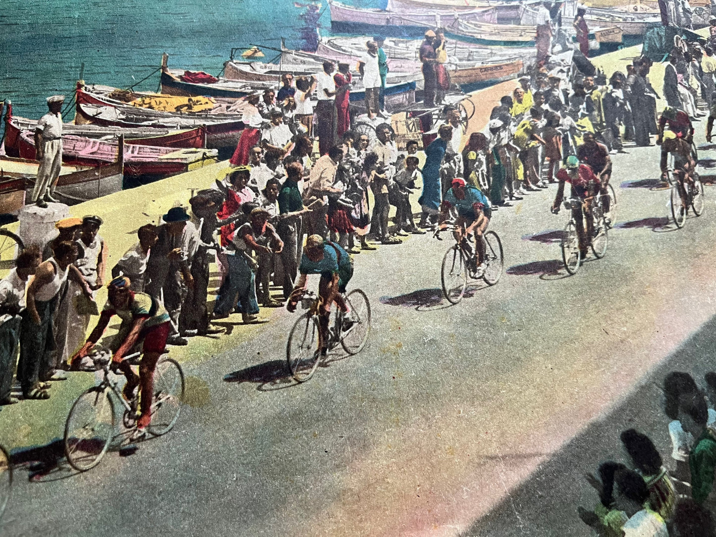 Vintage Tour de France colour cycling print 1949