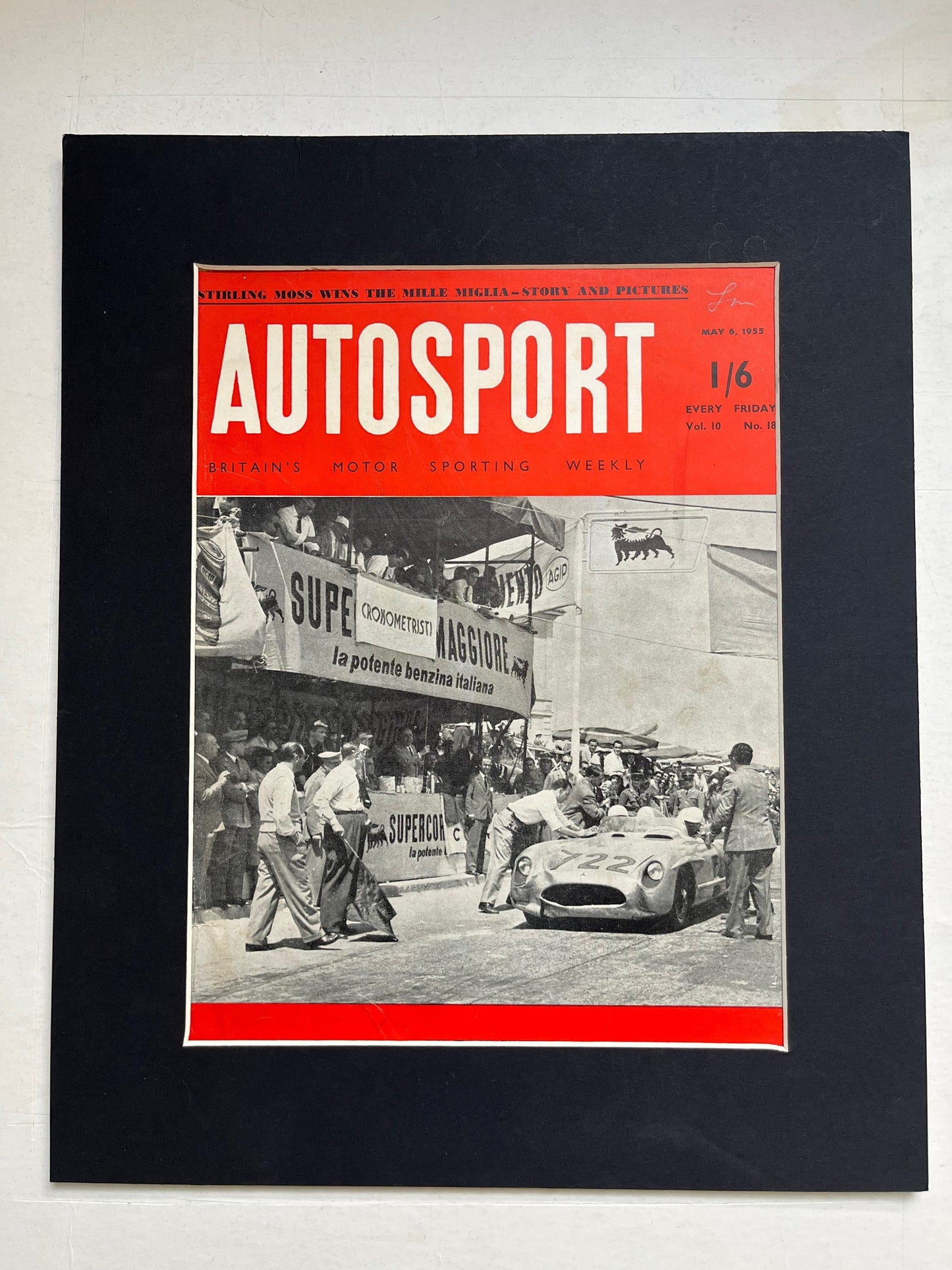Vintage Autosport Print - Stirling Moss, Mille Miglia, 1955