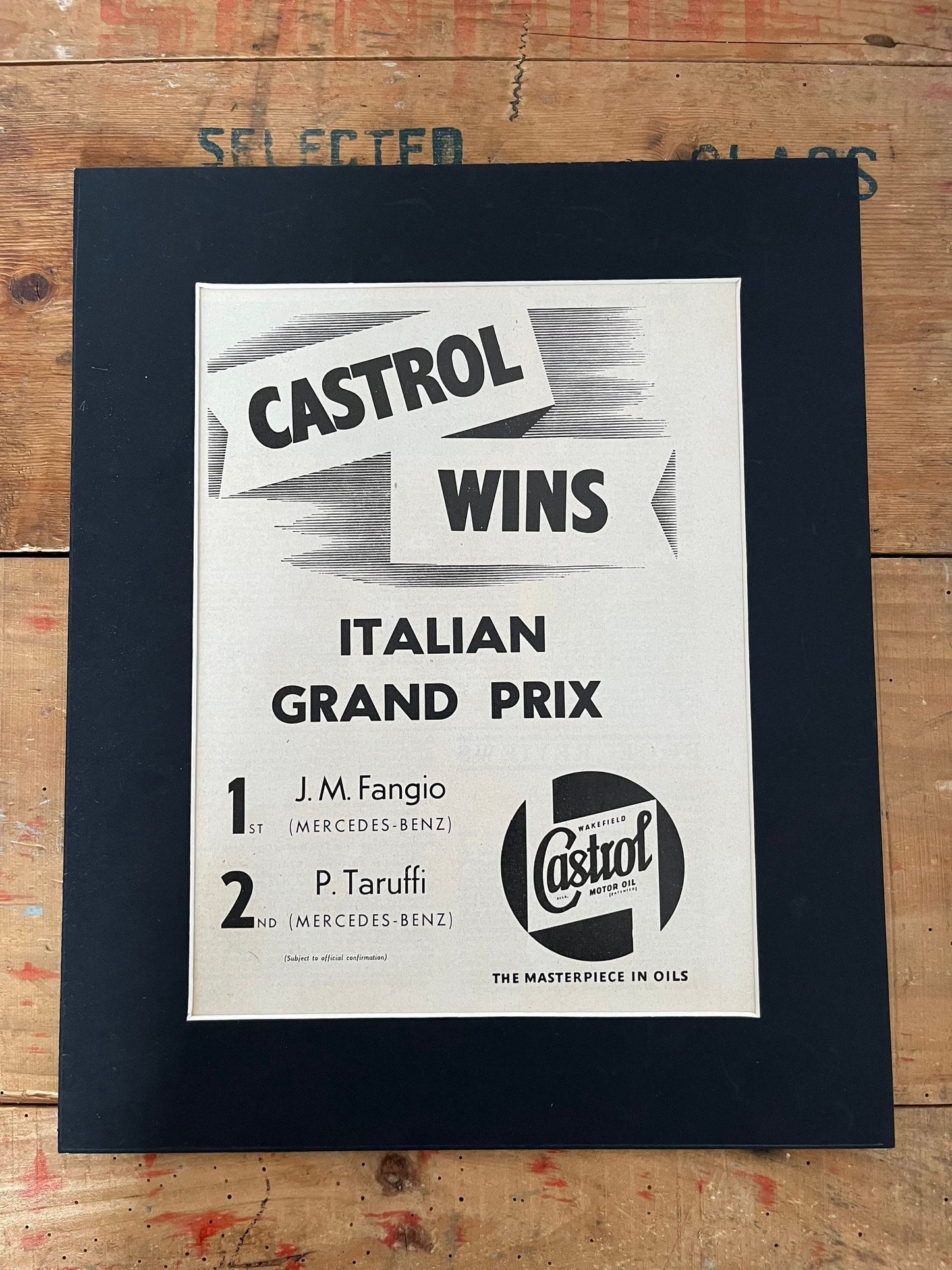Vintage Castrol / Italian Grand Prix print 1955