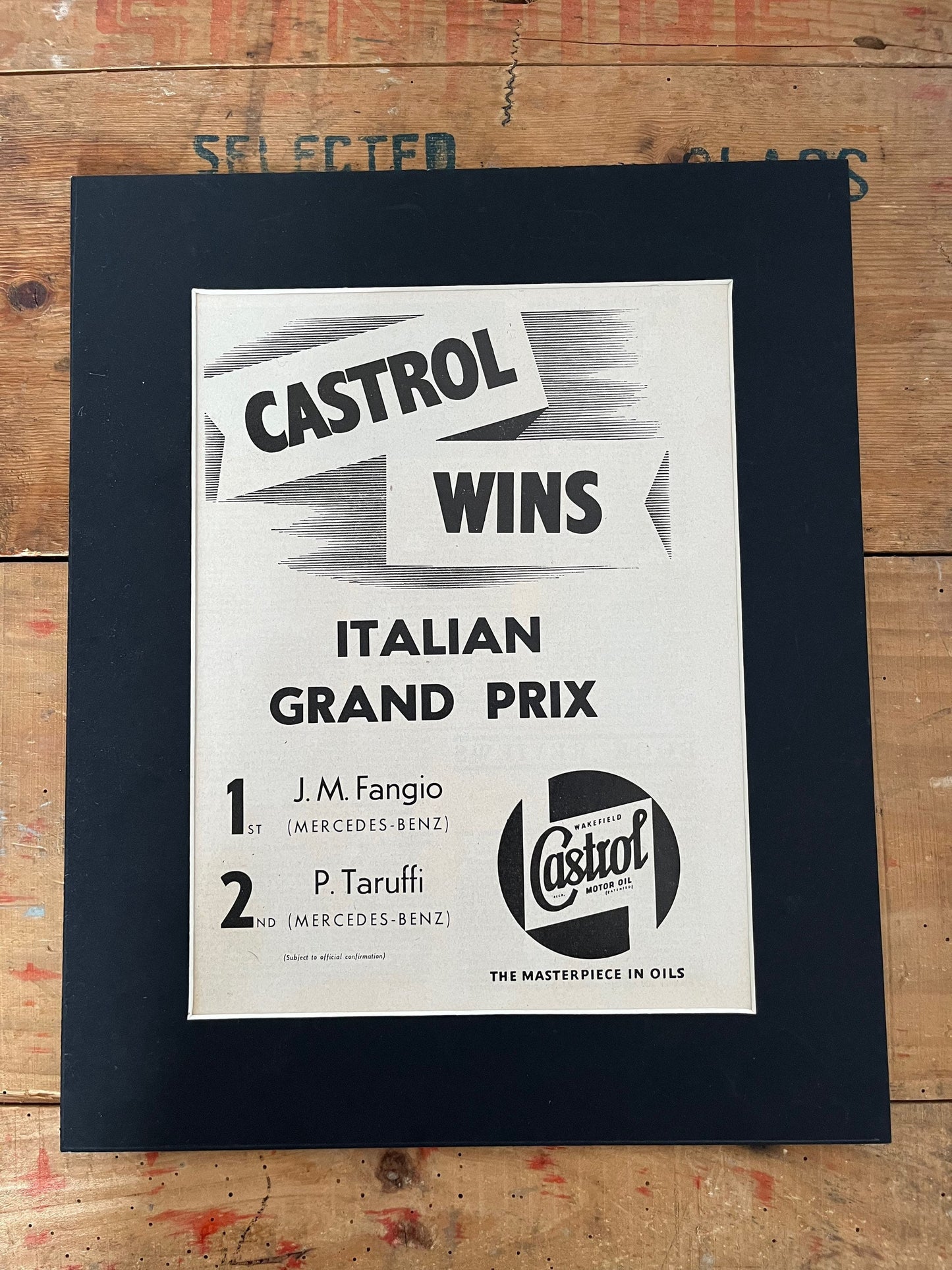 Vintage Castrol / Italian Grand Prix print 1955