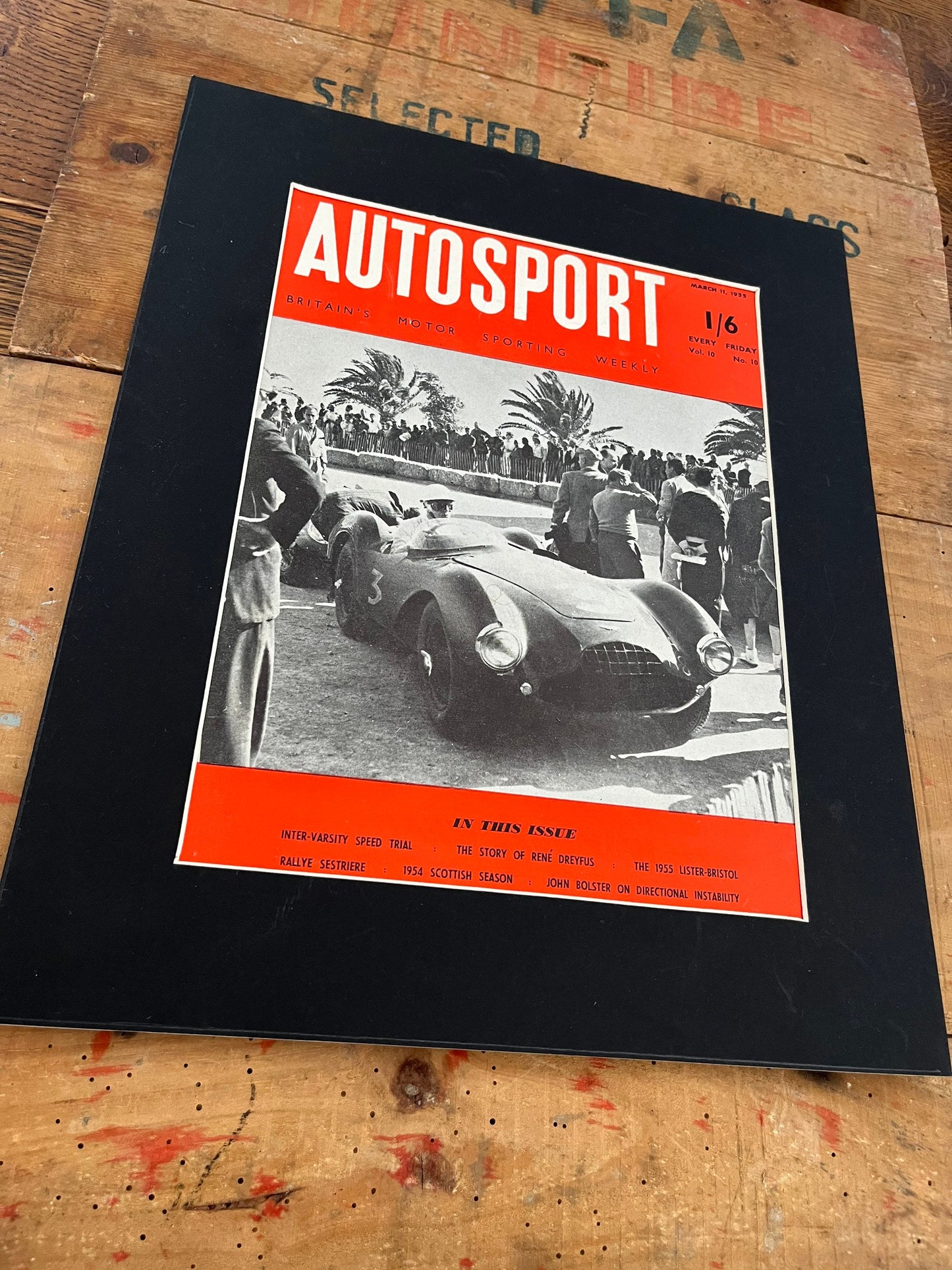 Vintage Autosport print 1955 Aston Martin racing car