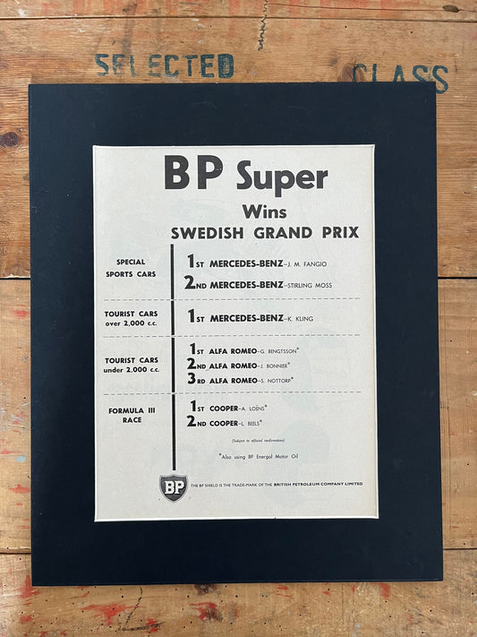 Vintage BP Super print 1955 - Swedish Grand Prix