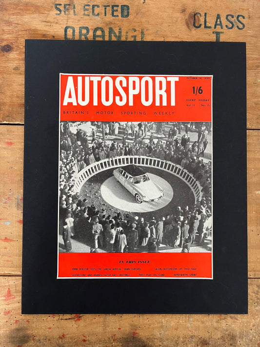 Vintage Magazine Cover - Citroen ID 19, Autosport Cover, Paris Motor Show 1955