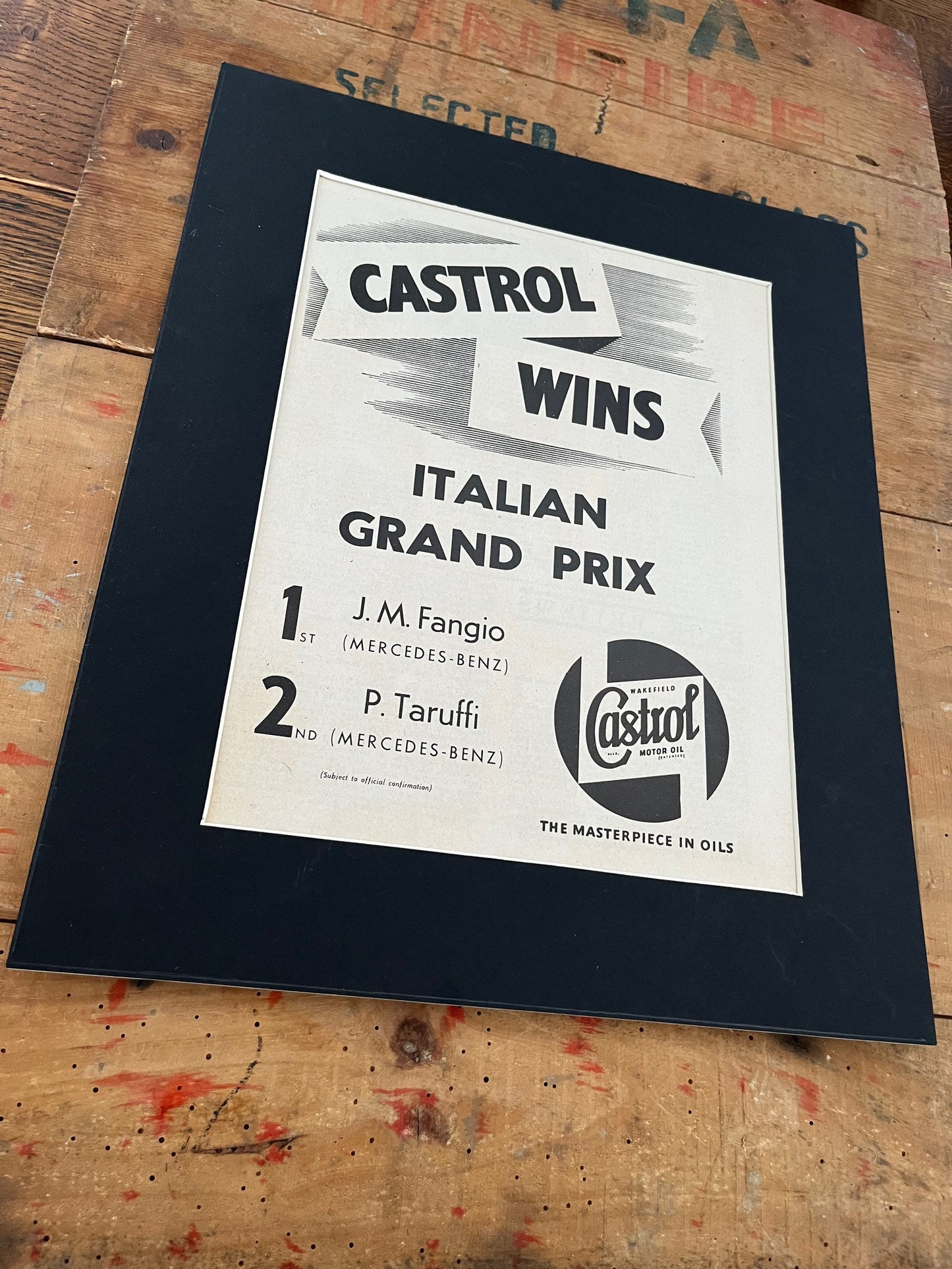 Vintage Castrol / Italian Grand Prix print 1955