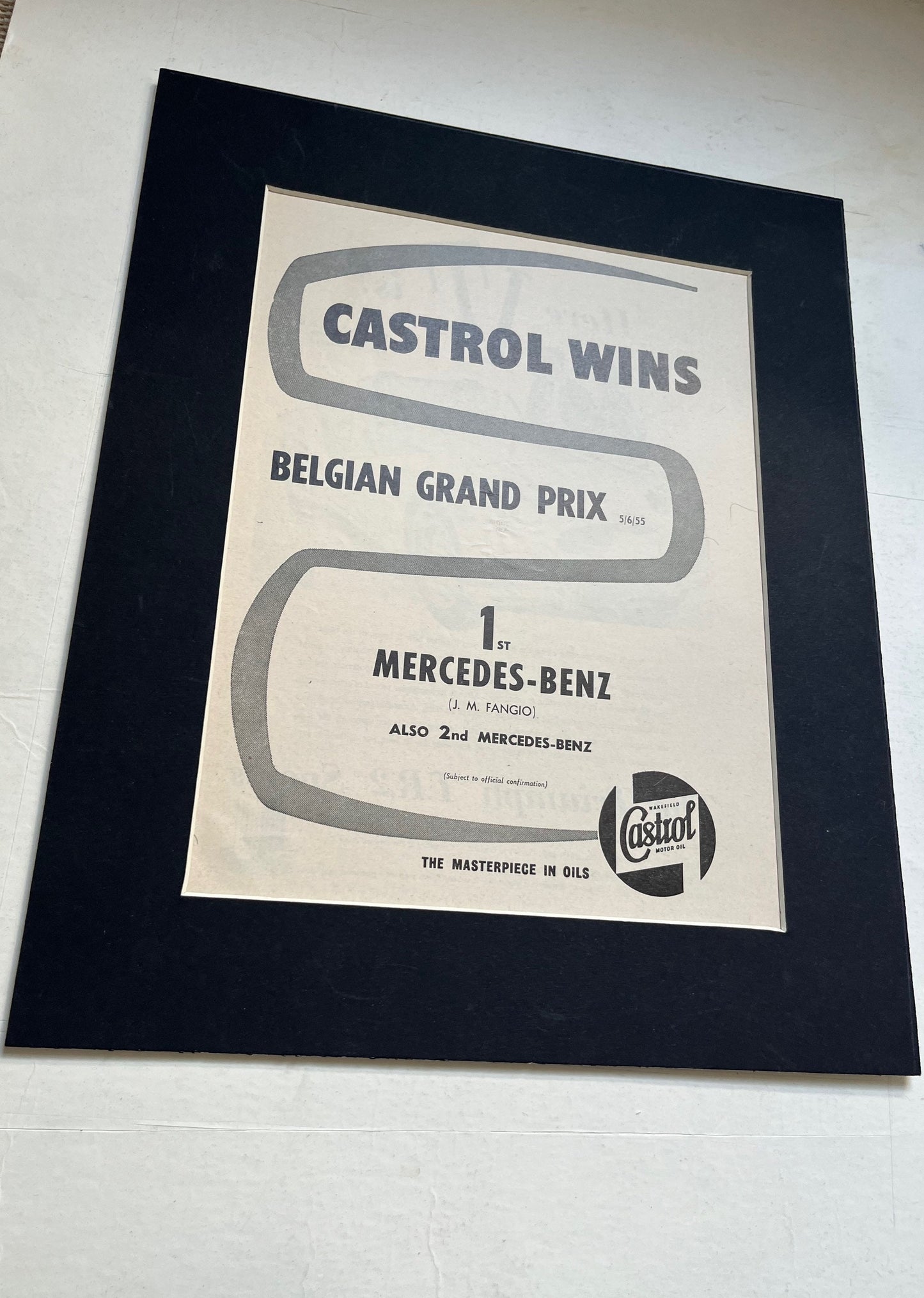 Vintage Castrol / Belgian Grand Prix print 1955