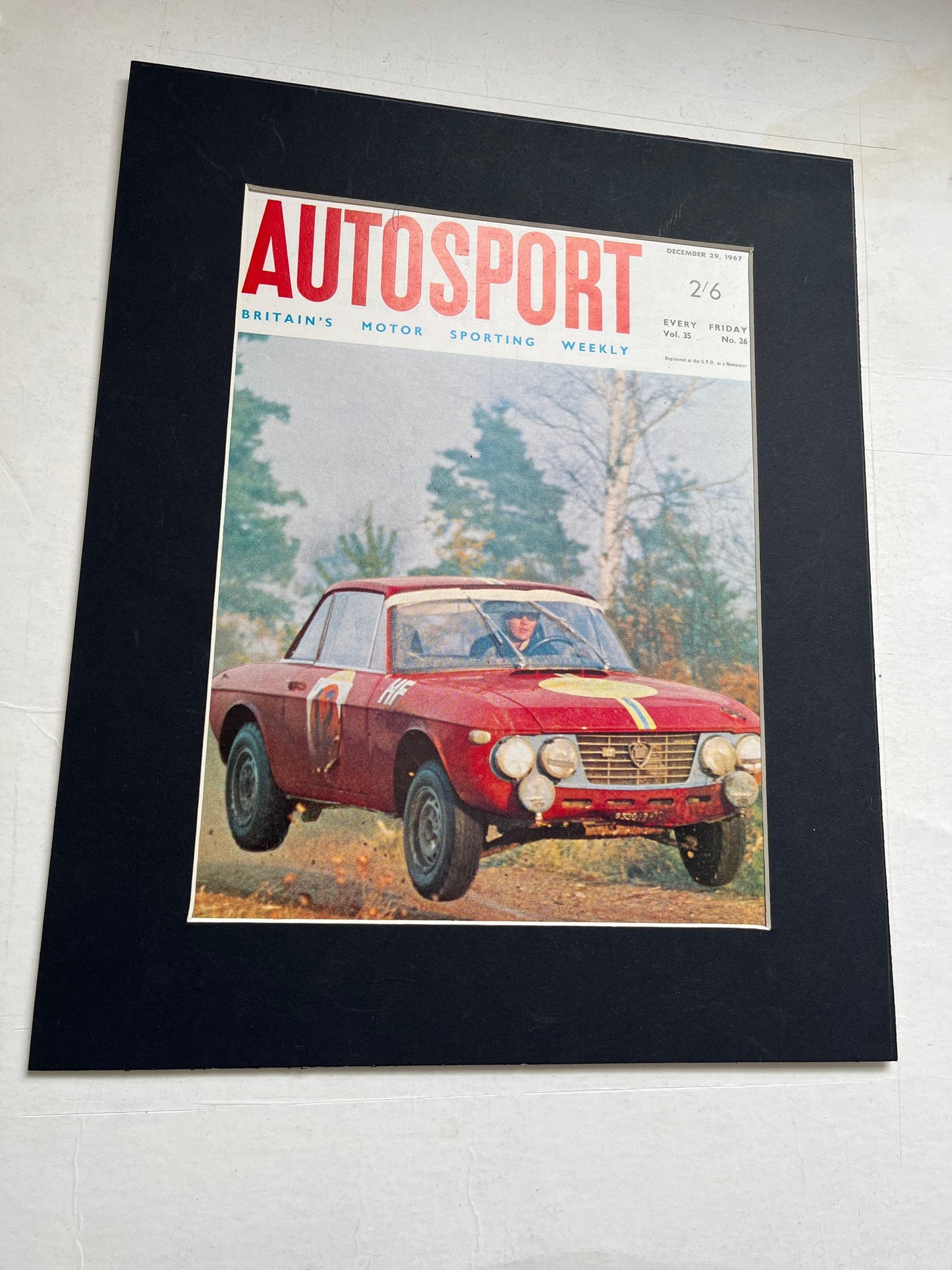 Vintage Autosport print 1969 Lancia Fulvia  rally car