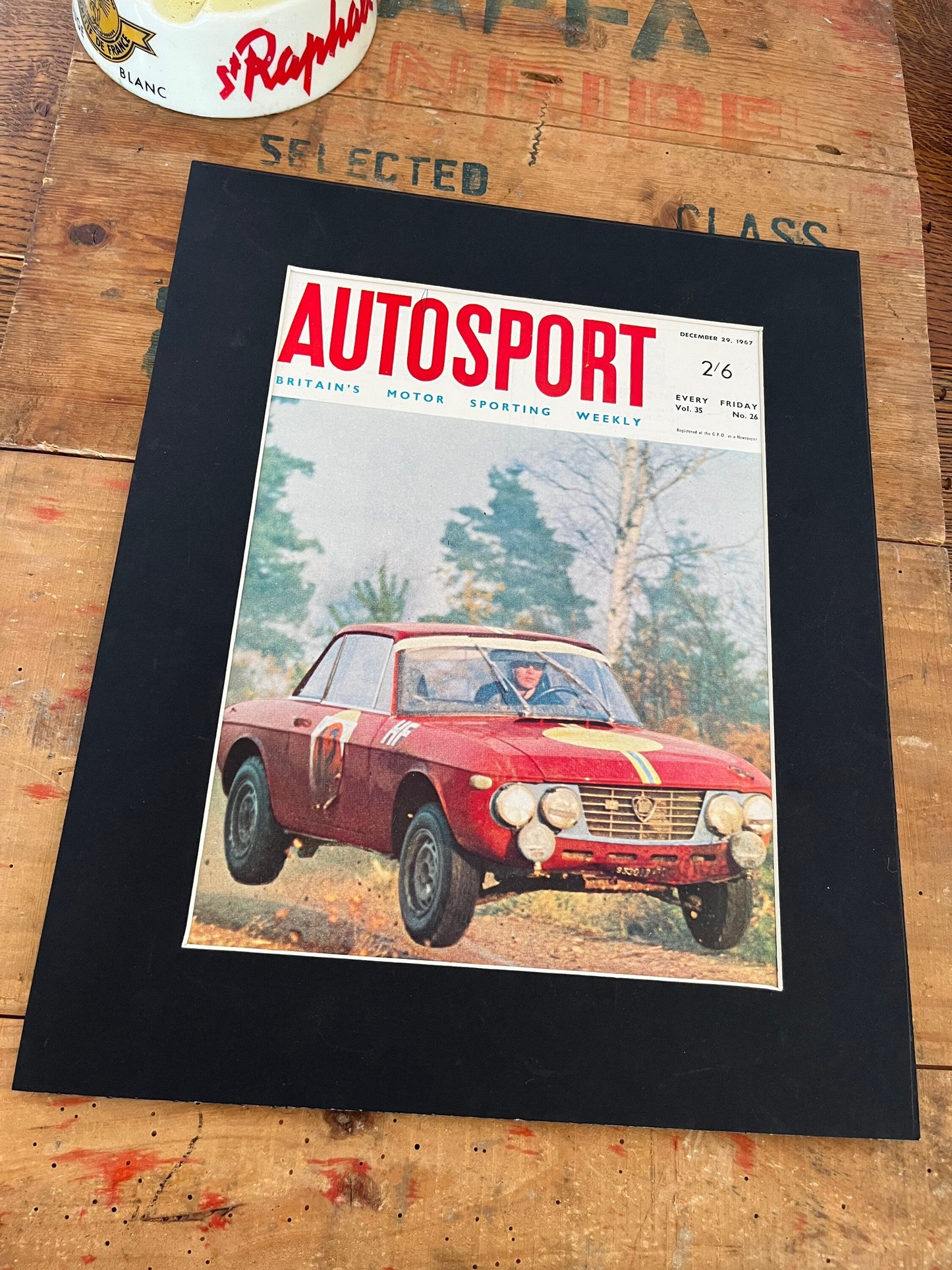 Vintage Autosport print 1969 Lancia Fulvia  rally car