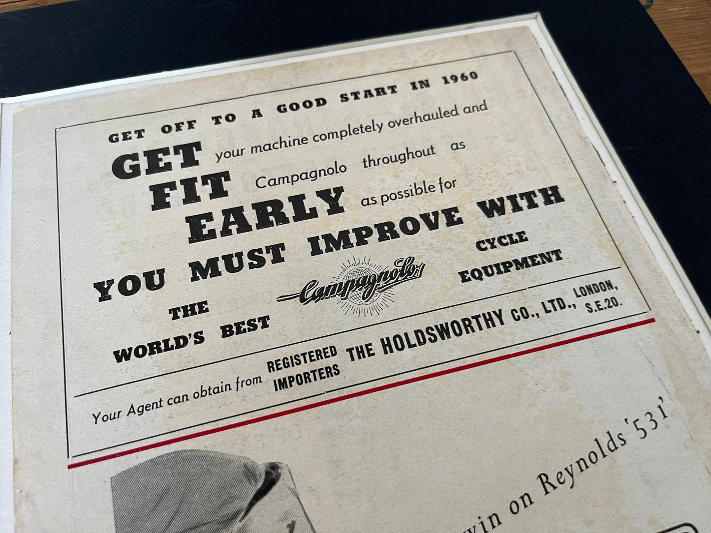 Vintage Cycling Advertisement - Campagnolo/Reynolds 531, Original 1960s