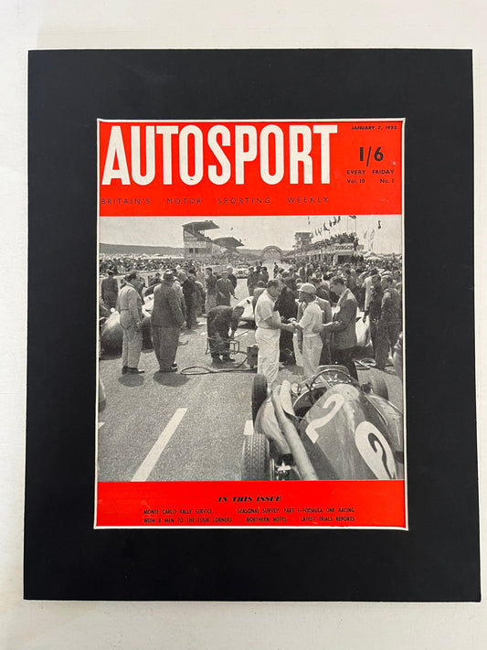 Vintage Autosport print 1955 British Grand Prix pits