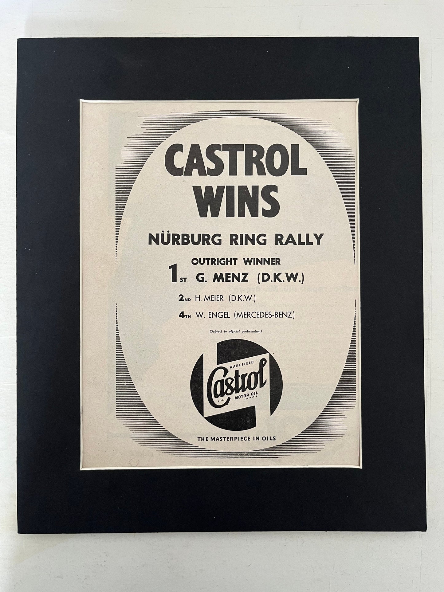 Vintage Castrol / German Grand Prix print 1955