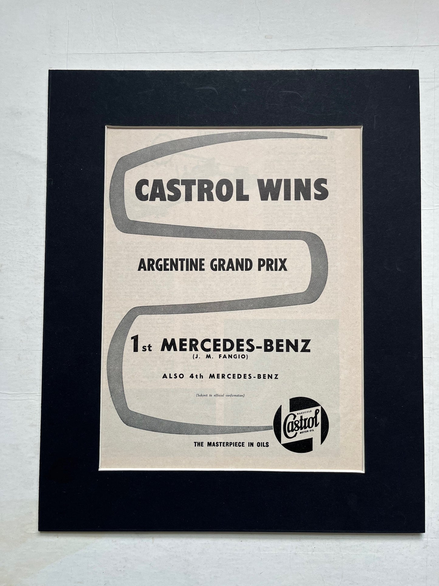 Vintage Castrol / Argentinian Grand Prix print 1955