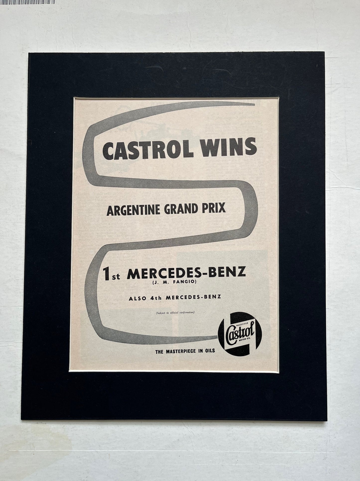 Vintage Castrol / Argentinian Grand Prix print 1955