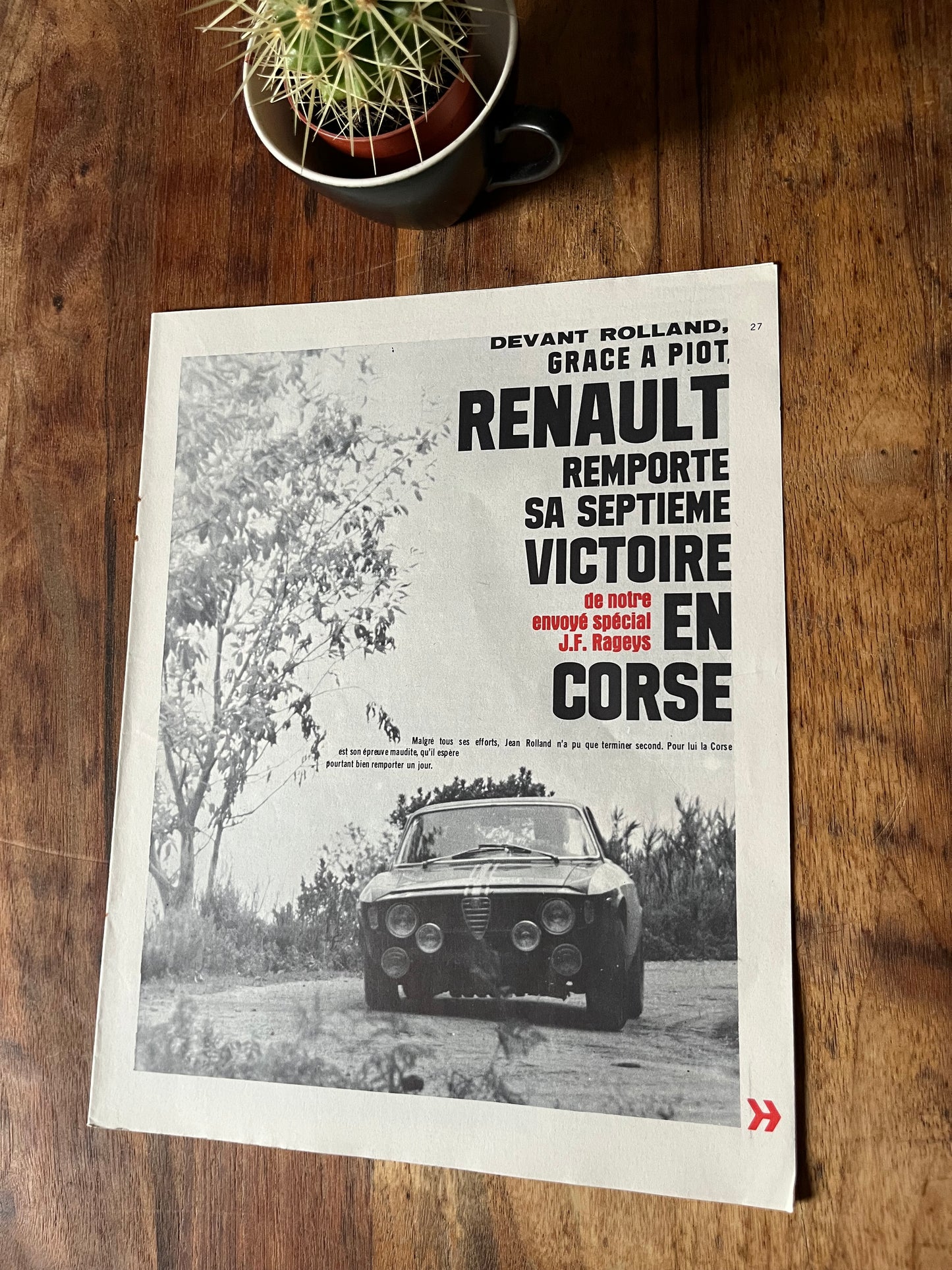 Vintage Alfa Romeo Corsica rally magazine print 1967