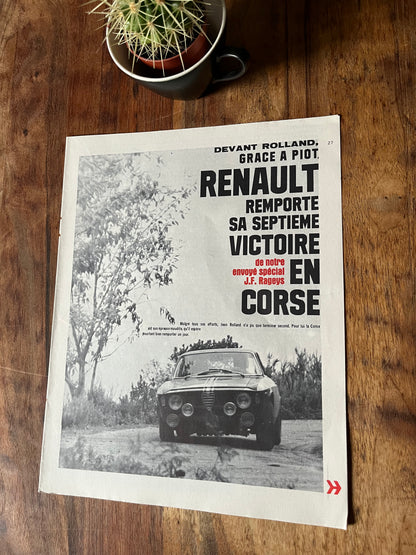 Vintage Alfa Romeo Corsica rally magazine print 1967