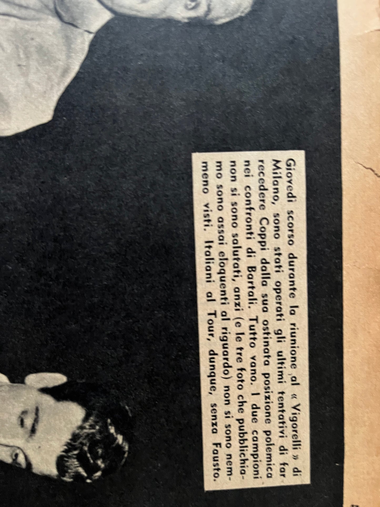 Vintage Cycling Print - Fausto Coppi Gino Bartali 1953 Pista