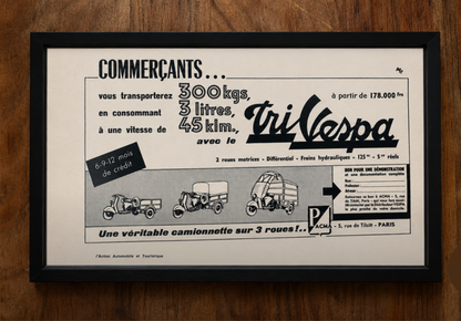 Vintage Vespa scooter advertisment print 1960s