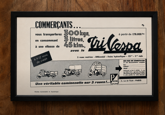 Vintage Vespa scooter advertisment print 1960s