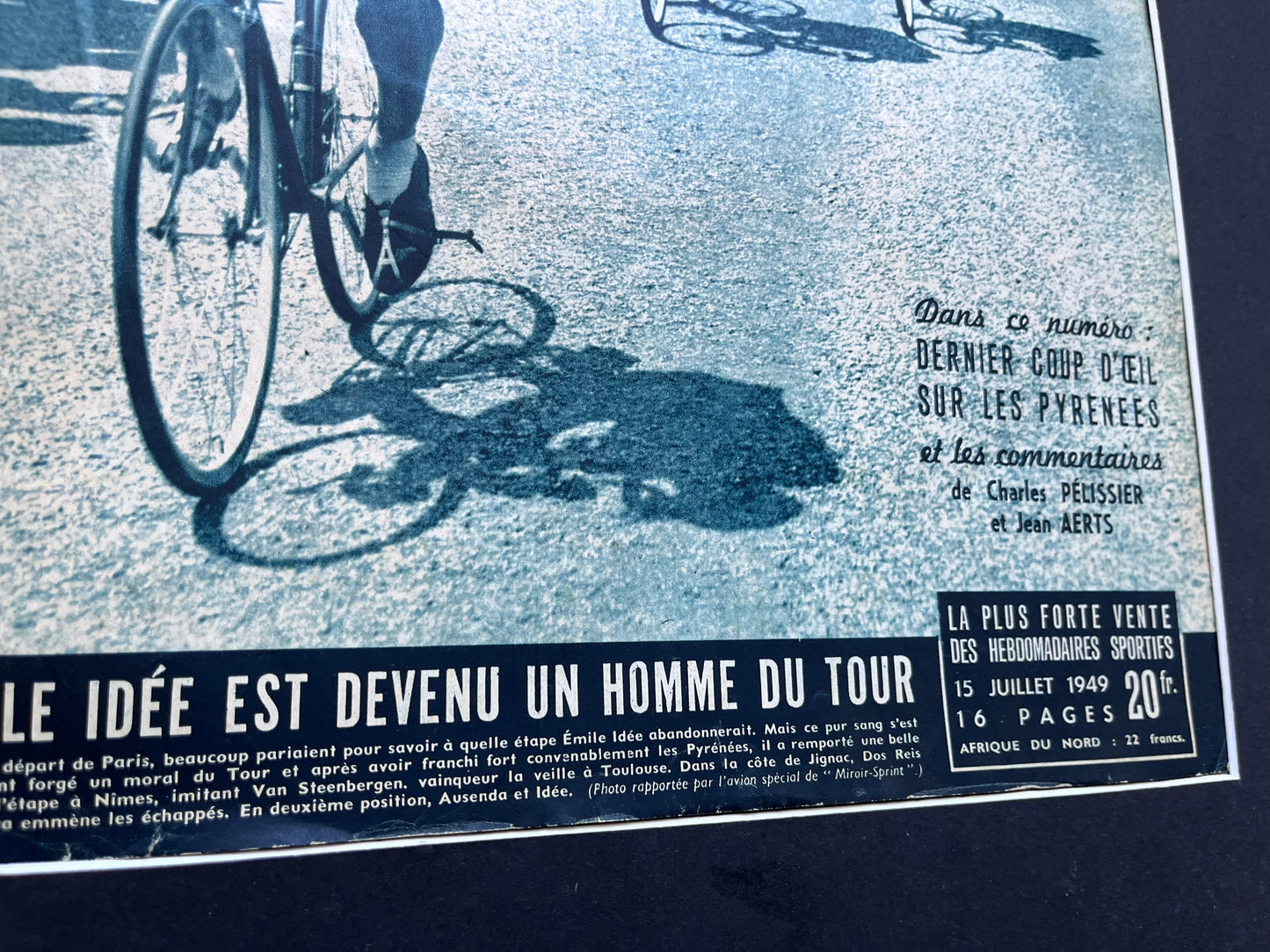 Vintage cycling print Tour de france1949 Emile van Steenberger