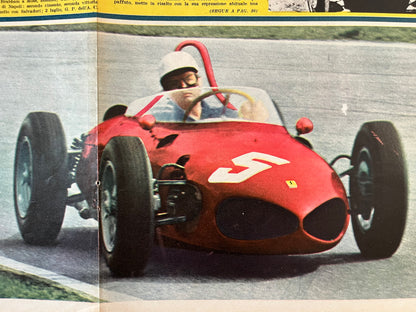 Vintage Italian motor racing original print 1950s Ferrari Giancarlo Baghetti