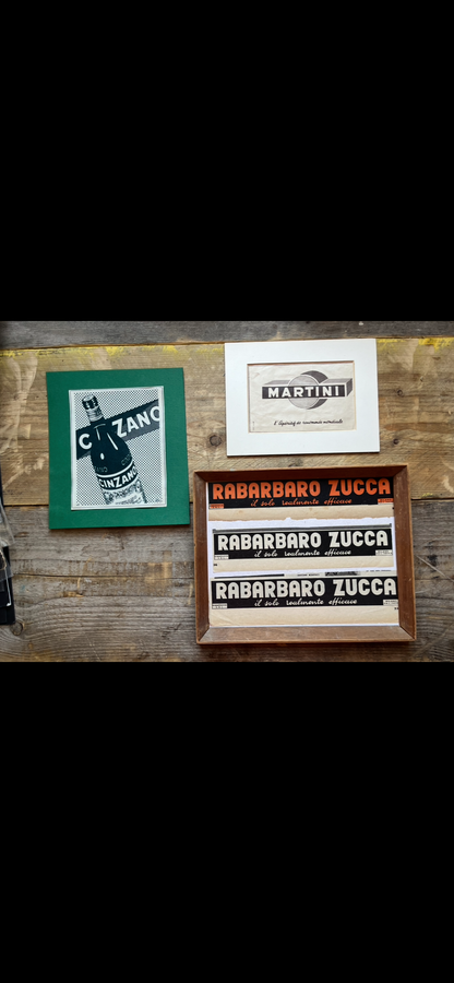 Vintage Martini / Rabarbaro / Cinzano advertising Prints -1950s