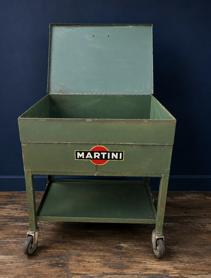 Vintage Martini logo drinks trolley army green