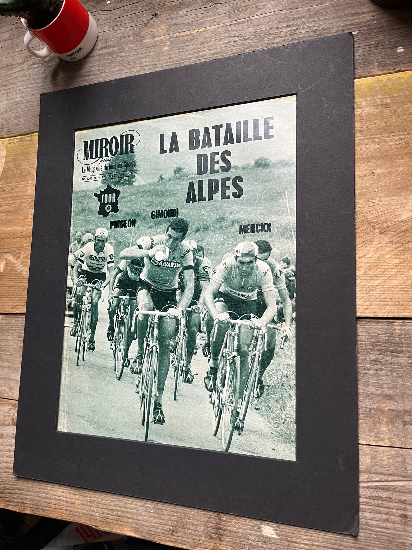 Vintage Cycling Print - Tour de France, Merckx Gimondi, Pingeon 1969