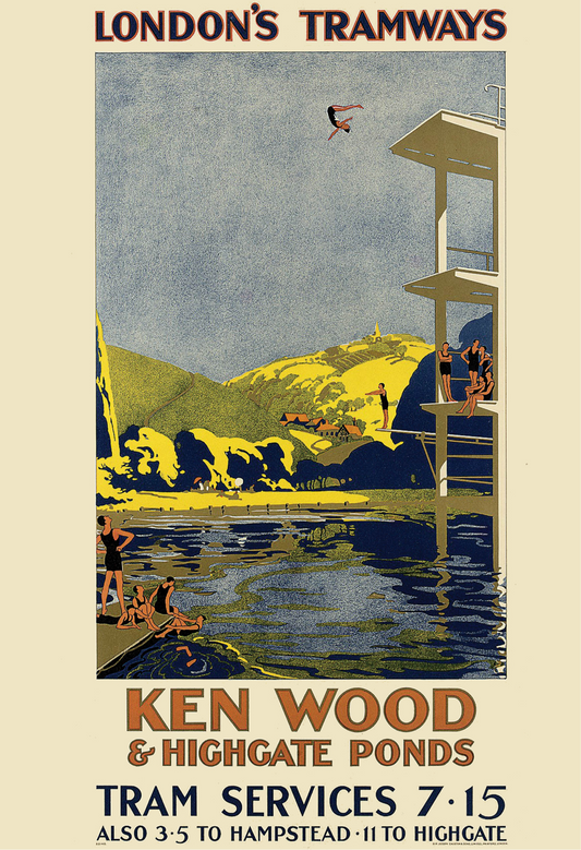 ‘Kenwood’ Hampstead London transport, 1920s Vintage Advertising Poster